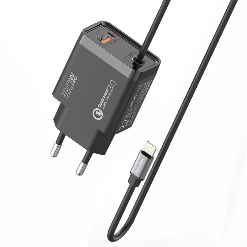 Promate ICharge-PDQC3 iPhone Wall Fast Charging 20W Promate ICharge-PDQC3 iPhone Wall Fast Charging 20W